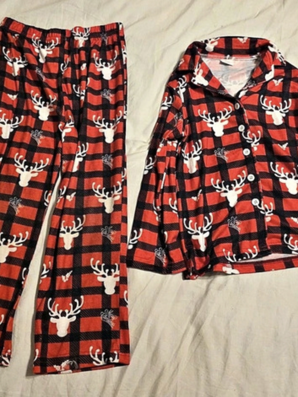 Boys Size 4-5Y Plaid Pajama Set Like New